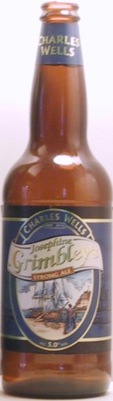 Josephine Grimbley's Strong Ale bottle by Charles Wells Ltd. Bedford, England 