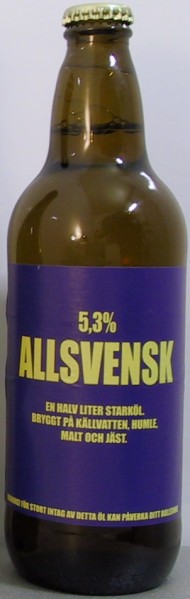 Allsvensk bottle by Banco Bryggeri 