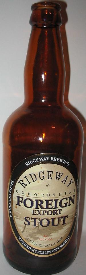 Foreign Export Stout bottle by Ridgeway Brewing 