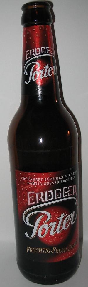 Erdbeer Porter bottle by Bergquell-Brauerei Löbau 