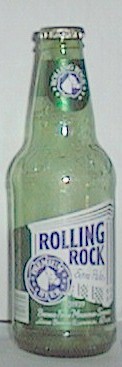 Rolling Rock (paper Label) bottle by latrobe brewing company