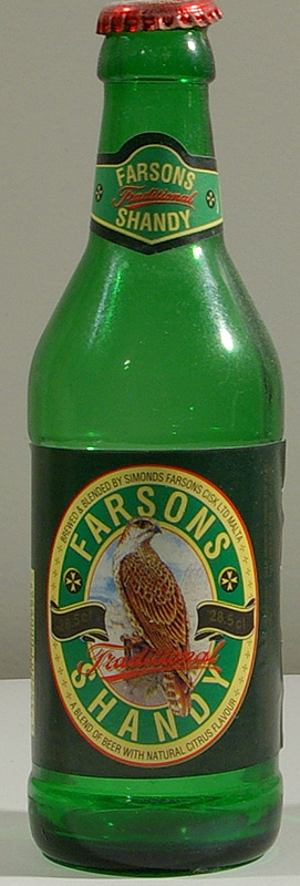 Farsons Traditional Shandy bottle by Simonds Farson Cisk Ltd. 