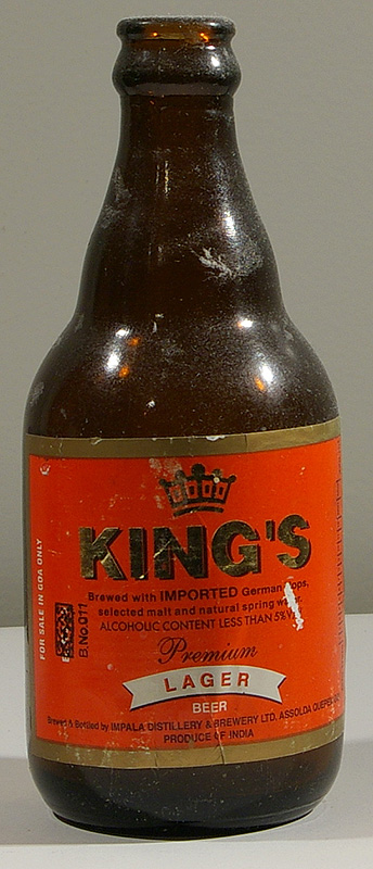 King's Lager bottle by Impala Distellery & Brewery Ltd 