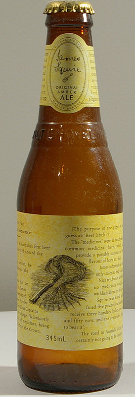 James Squire Original Amber Ale bottle by Malt Shovel Brewery 