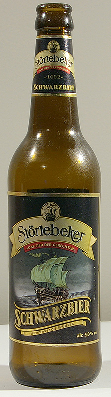 Störtebeker Schwarzbier bottle by Stralsunder Brauerei 