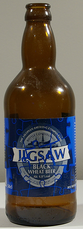 Jigsaw Black Wheat beer bottle by The Salopian Brewing Company Ltd. 
