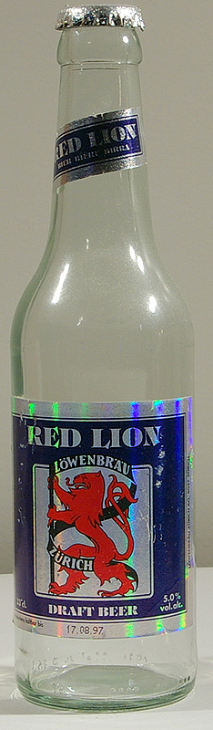 Red Lion bottle by Löwenbräu Zurich 