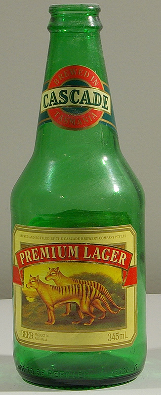Cascade Premium Lager bottle by Cascade Brewery Company,Tasmania 