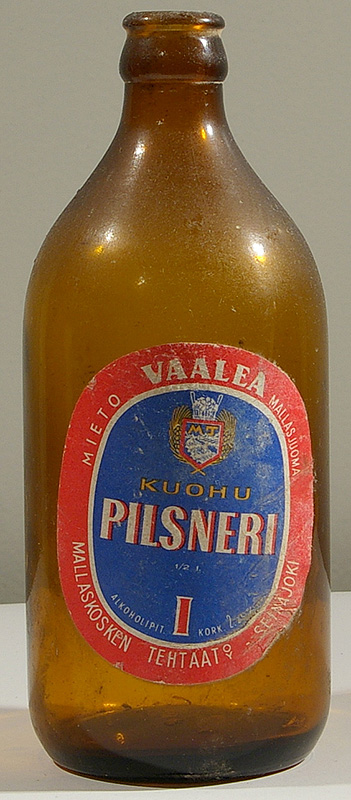 Kuohu Vaalea Pilsneri I bottle by Mallaskosken tehtaat Oy 