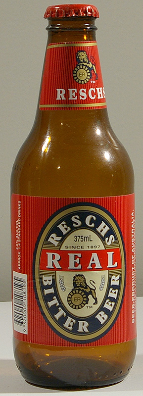 Reschs Real Bitter bottle by Carlton & United Breweries Ldt. 