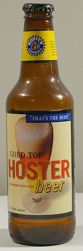 Gold Top Hoster Beer bottle by Hoster Brewing Co. 