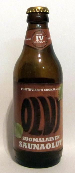 Suomalainen Saunaolut bottle by Olvi 