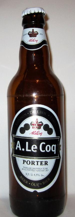 A.Le Cog Porter bottle by Tartu Õlletehas 