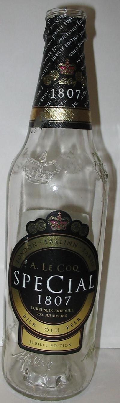 A. Le Coq Special 1807 bottle by Tartu Õlletehas 