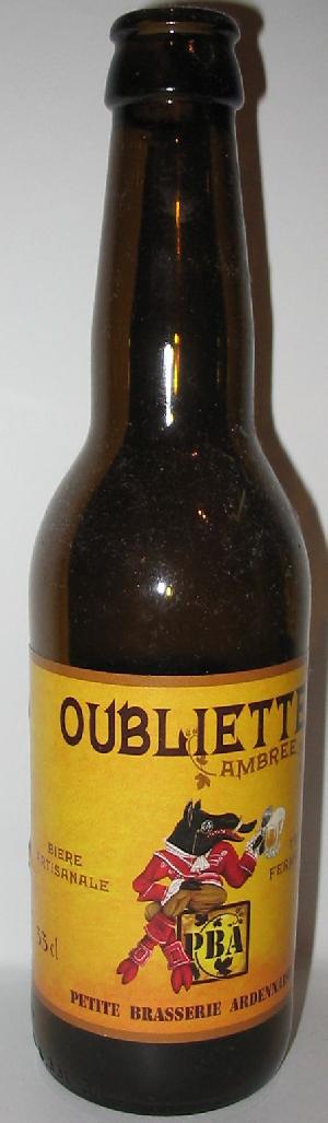 Oubliette Ambrée  bottle by Petite Brasserie Ardennaise 