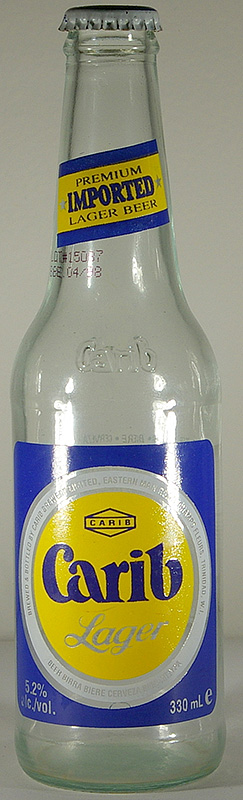 Carib Lager bottle by Carib brewery Ltd 