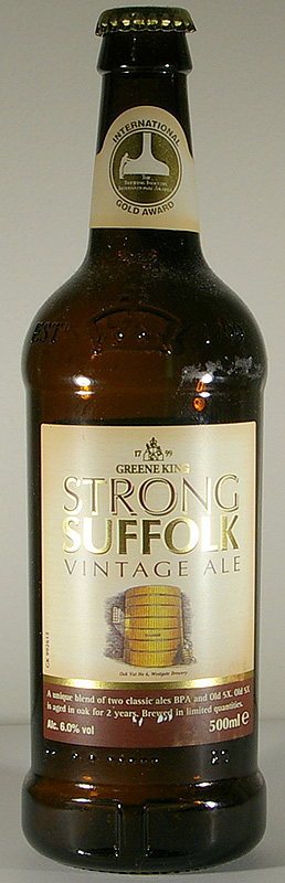 Strong Suffolk Vintage Ale  bottle by Greene King 