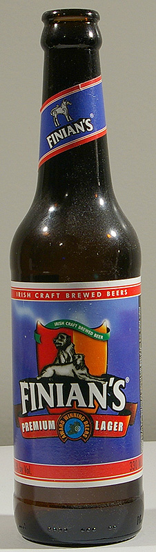 Finian' Premium Lager bottle by Celtic Brew 