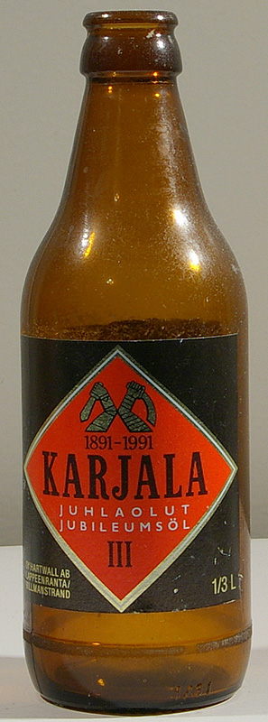 Karjala Juhlaolut 1891-1991 bottle by Hartwall 