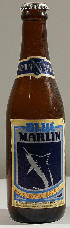 Blue Marlin bottle by Mauritius Breweries Ltd 