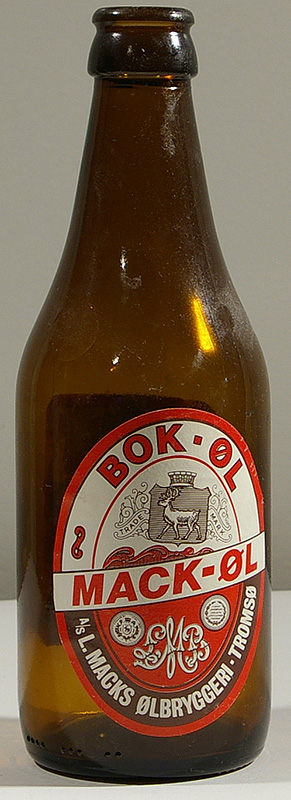 Mack Bok.Öl bottle by Macks ølbryggeri 