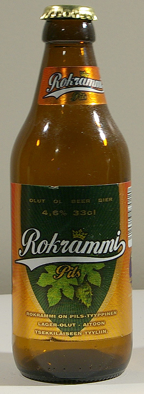Rokrammi Pils bottle by Saimaan Panimo Oy, Lappeenranta 